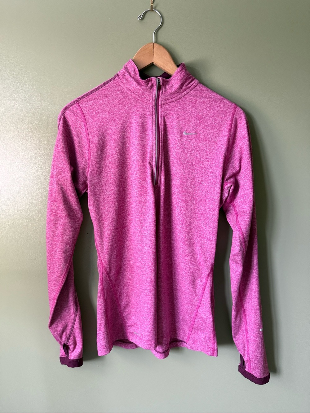 Nike Running Pink Half-Zip Dri-Fit Performance Pullover. Woman’s size M